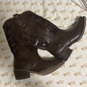 Brown cowboy boots